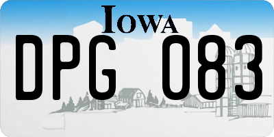 IA license plate DPG083
