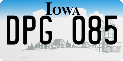 IA license plate DPG085
