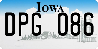 IA license plate DPG086