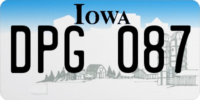 IA license plate DPG087