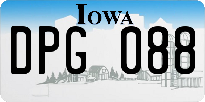 IA license plate DPG088