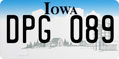 IA license plate DPG089
