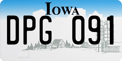 IA license plate DPG091
