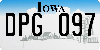 IA license plate DPG097