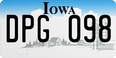 IA license plate DPG098
