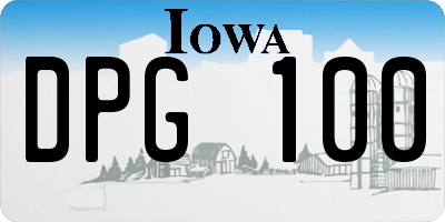 IA license plate DPG100