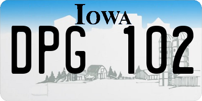 IA license plate DPG102