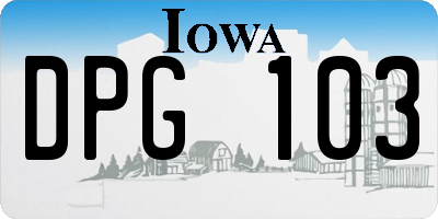 IA license plate DPG103