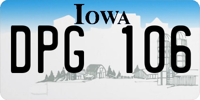 IA license plate DPG106