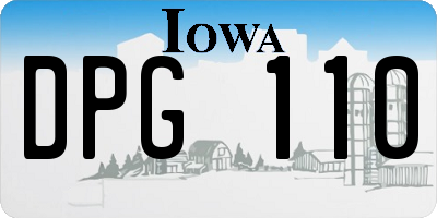 IA license plate DPG110