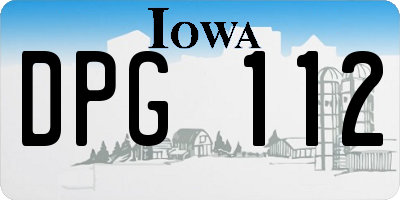 IA license plate DPG112