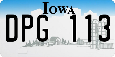 IA license plate DPG113