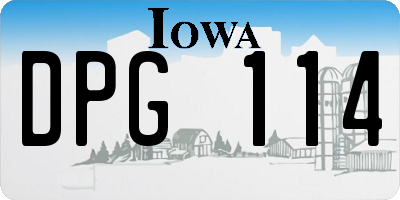 IA license plate DPG114
