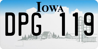 IA license plate DPG119