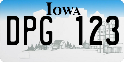 IA license plate DPG123