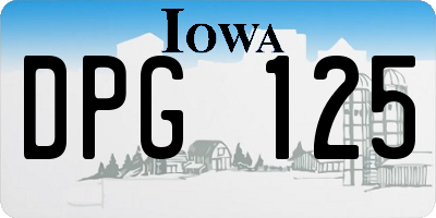 IA license plate DPG125