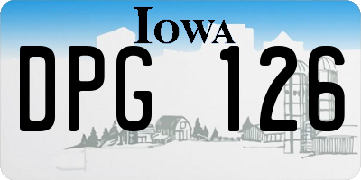 IA license plate DPG126