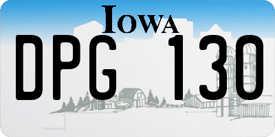 IA license plate DPG130
