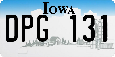 IA license plate DPG131