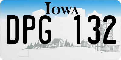 IA license plate DPG132