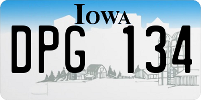 IA license plate DPG134