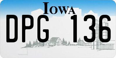 IA license plate DPG136