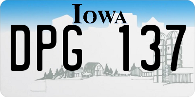 IA license plate DPG137