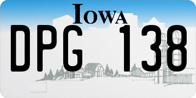 IA license plate DPG138