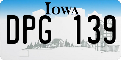 IA license plate DPG139