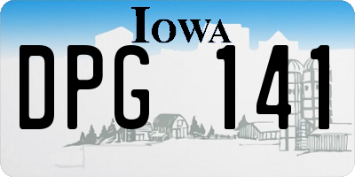 IA license plate DPG141