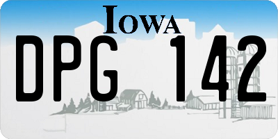 IA license plate DPG142