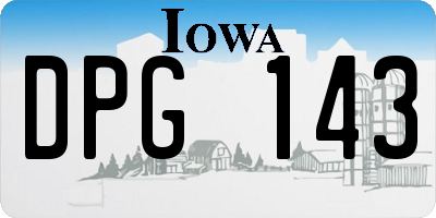 IA license plate DPG143