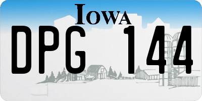 IA license plate DPG144