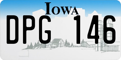 IA license plate DPG146