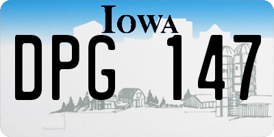 IA license plate DPG147