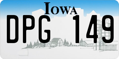 IA license plate DPG149