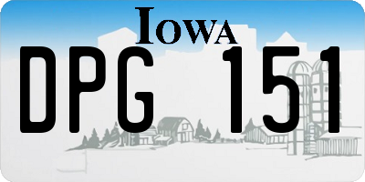 IA license plate DPG151