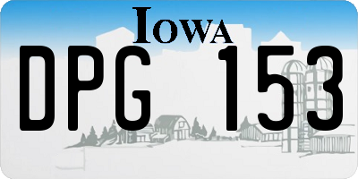IA license plate DPG153