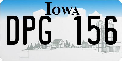 IA license plate DPG156