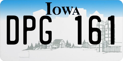 IA license plate DPG161
