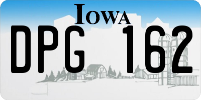 IA license plate DPG162