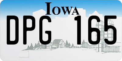 IA license plate DPG165