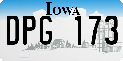 IA license plate DPG173