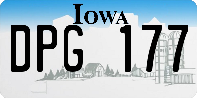 IA license plate DPG177