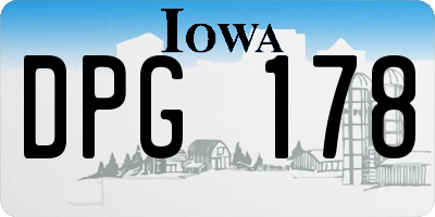 IA license plate DPG178