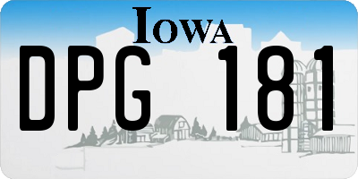 IA license plate DPG181
