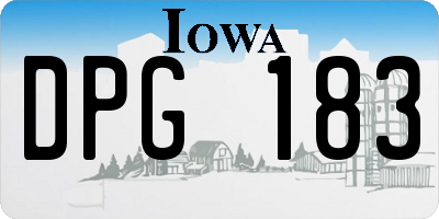 IA license plate DPG183