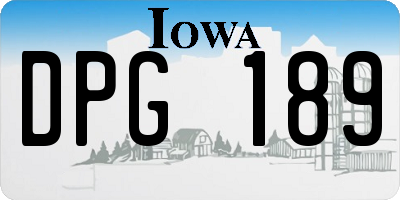 IA license plate DPG189