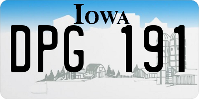 IA license plate DPG191
