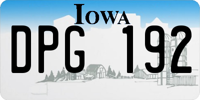 IA license plate DPG192